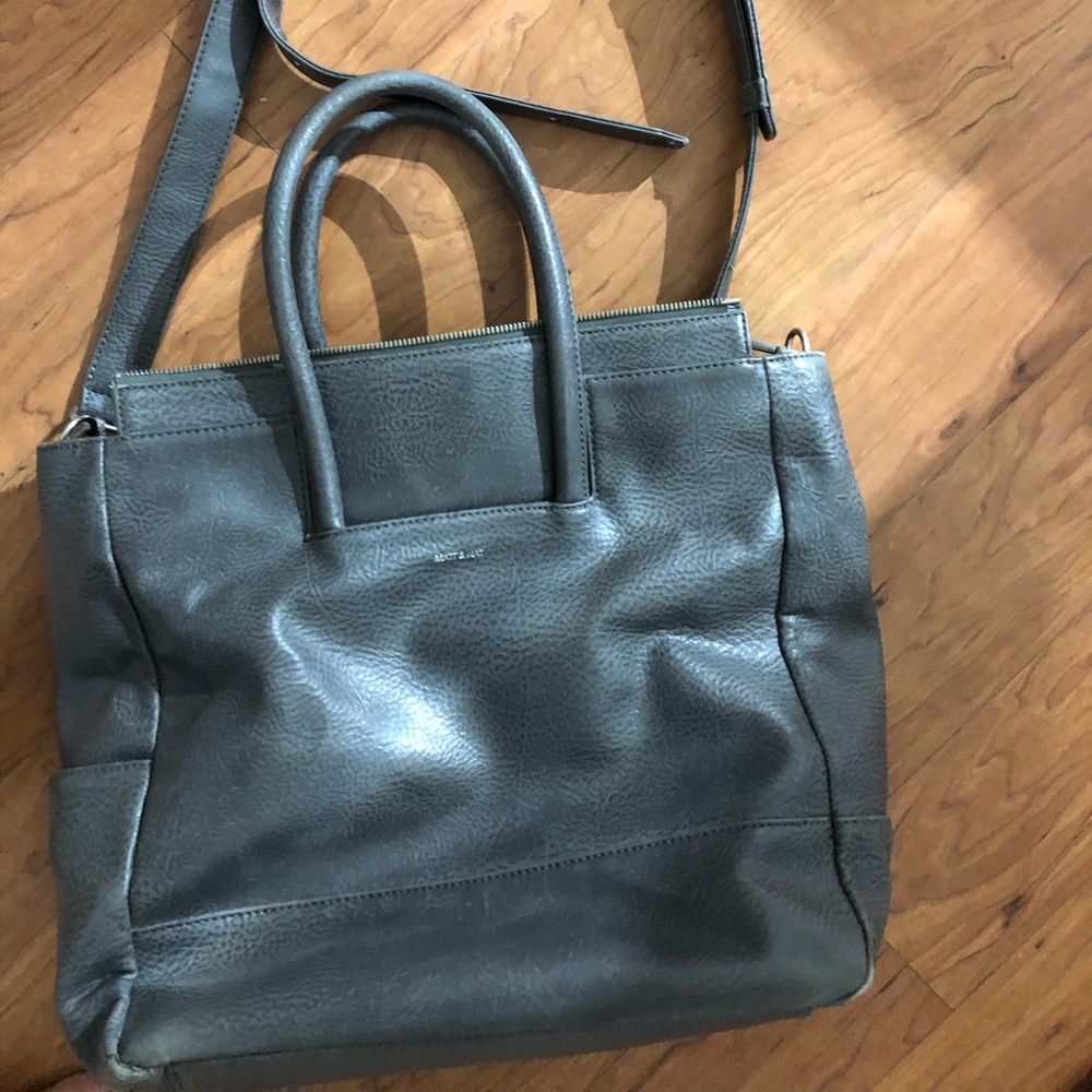 Grey Matt and nat diaper bag with long strap